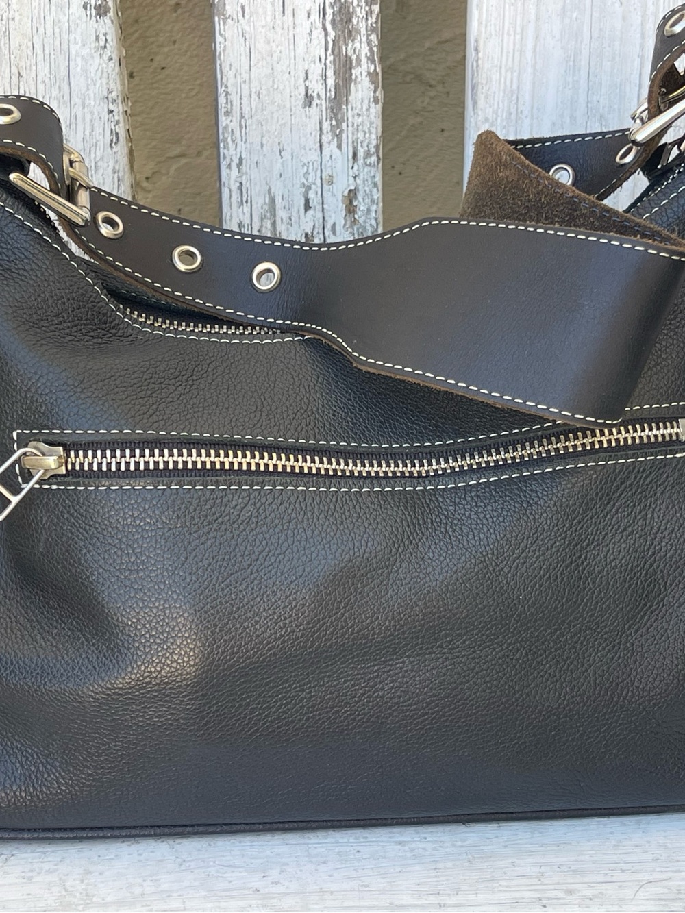 Harley-Davidson Women’s HD621 Black Leather Shoulder Bag Double Zipper Purse - Picture 8 of 15